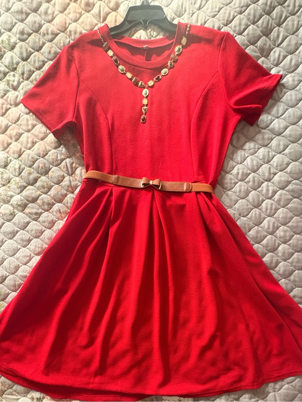 Fit and Flare Dress (Vibrant Red)
